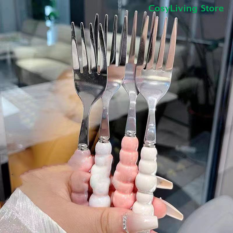 Kitchen Gadgets For Seniors - Steak Stainless Steel Fork Pearl Handle