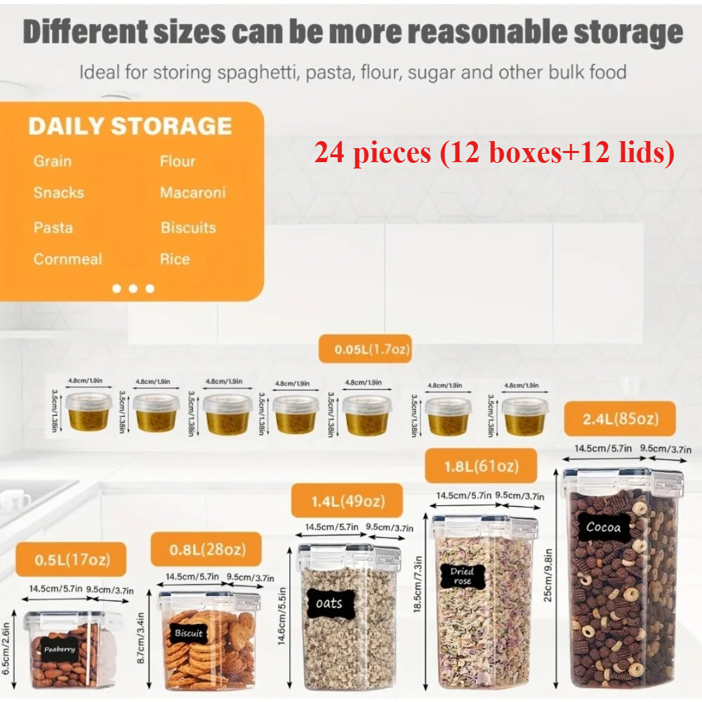 24Pcs Food Storage Containers  - Kitchen Gadgets Worth Buying avis et prix