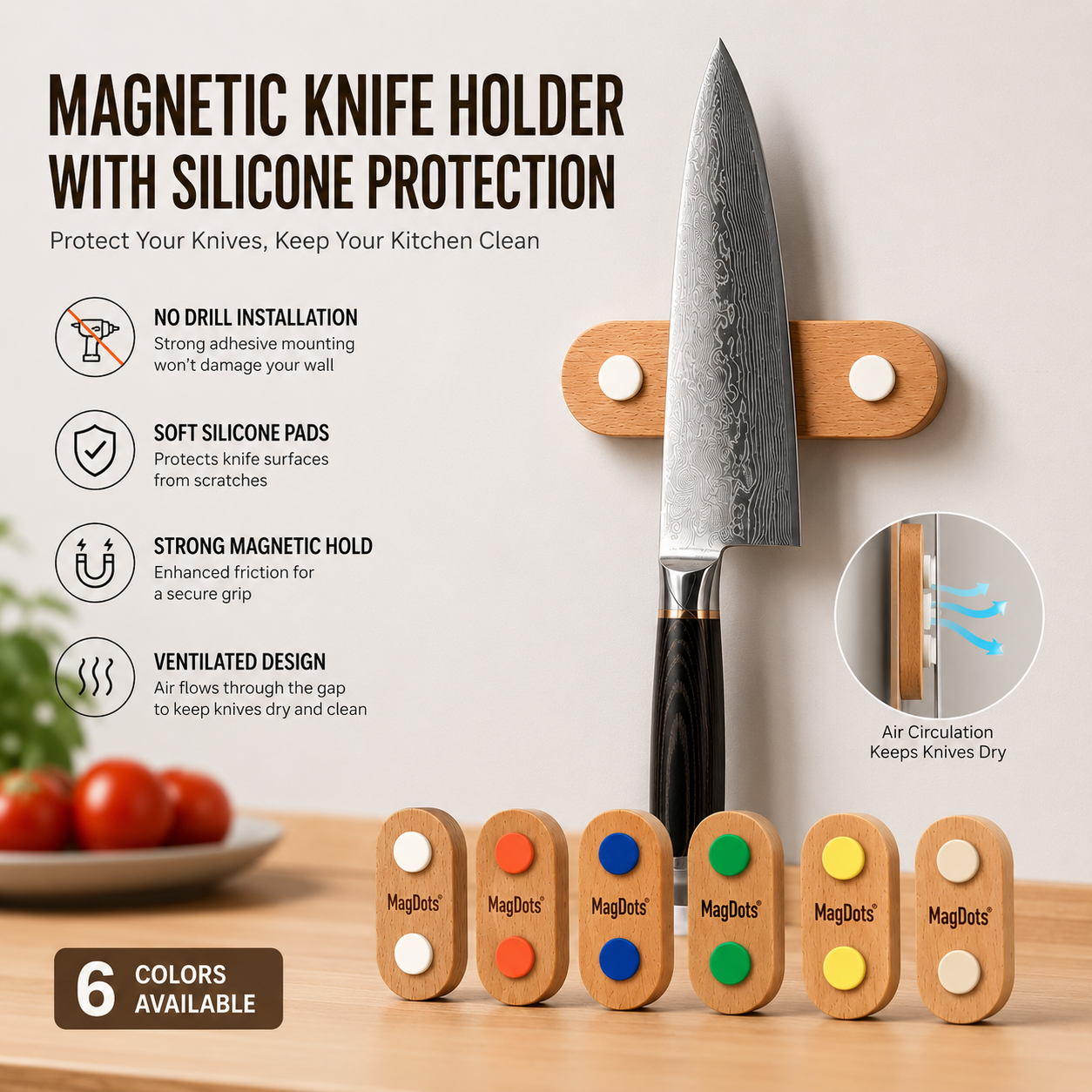 Silicone Magnetic Kitchen Knif - Magnetic Knife Strip avis et prix
