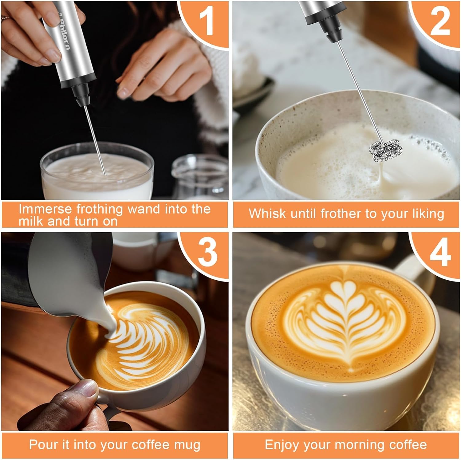 Rechargeable Milk Frother with - Milk Frother avis et prix